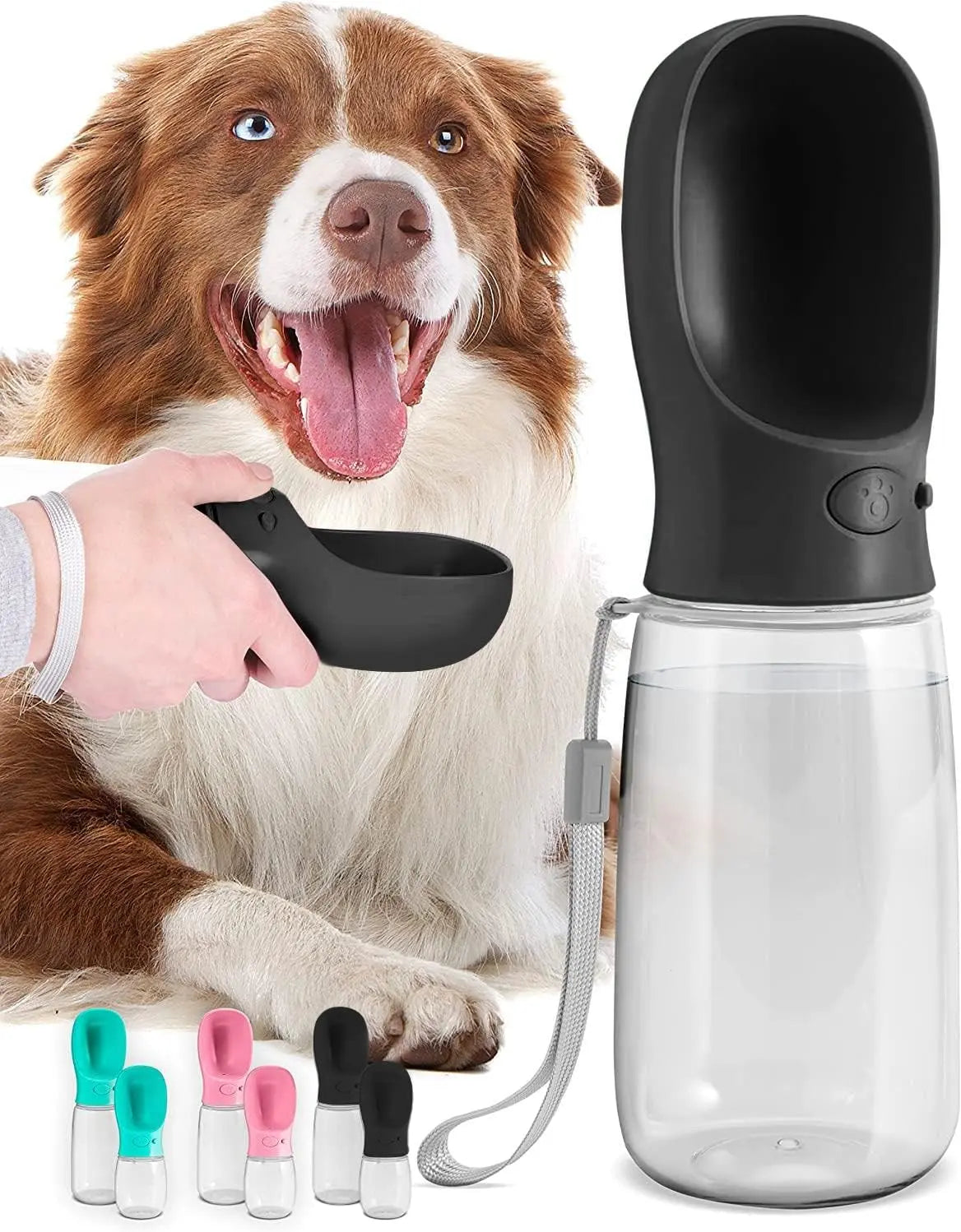 Portable Dog Water Bottle – Leak-Proof Pet Travel Dispenser with Built-In Bowl for Walking & Hiking - TARHUS