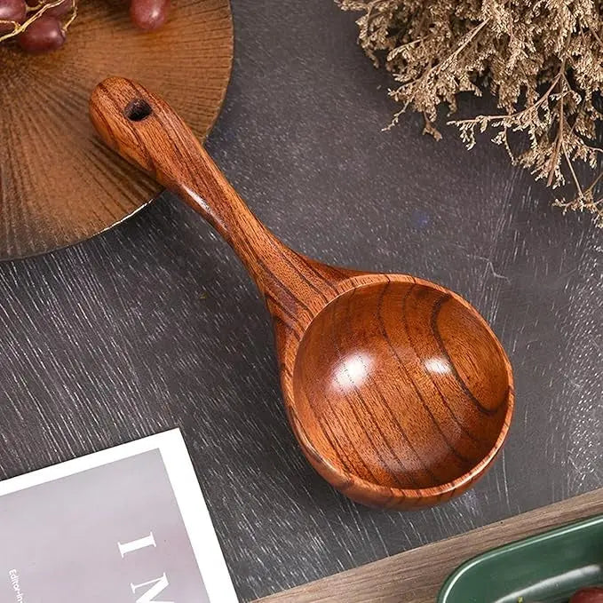 Wooden Kitchen Scoop | Large Serving Ladle – Natural & Durable TARHUS Cooking Utensils