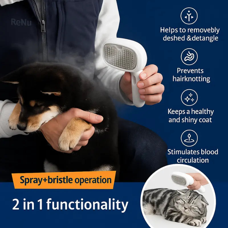 Ergonomic Pet Grooming Brush for Dogs & Cats - TARHUS