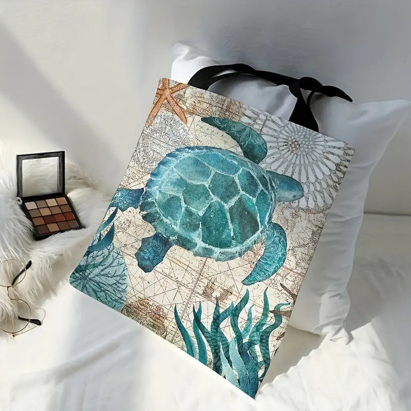Coralia | Ocean Turtle Tote Bag – Reusable Shoulder Bag for Shopping & Travel TARHUS Tote Bag