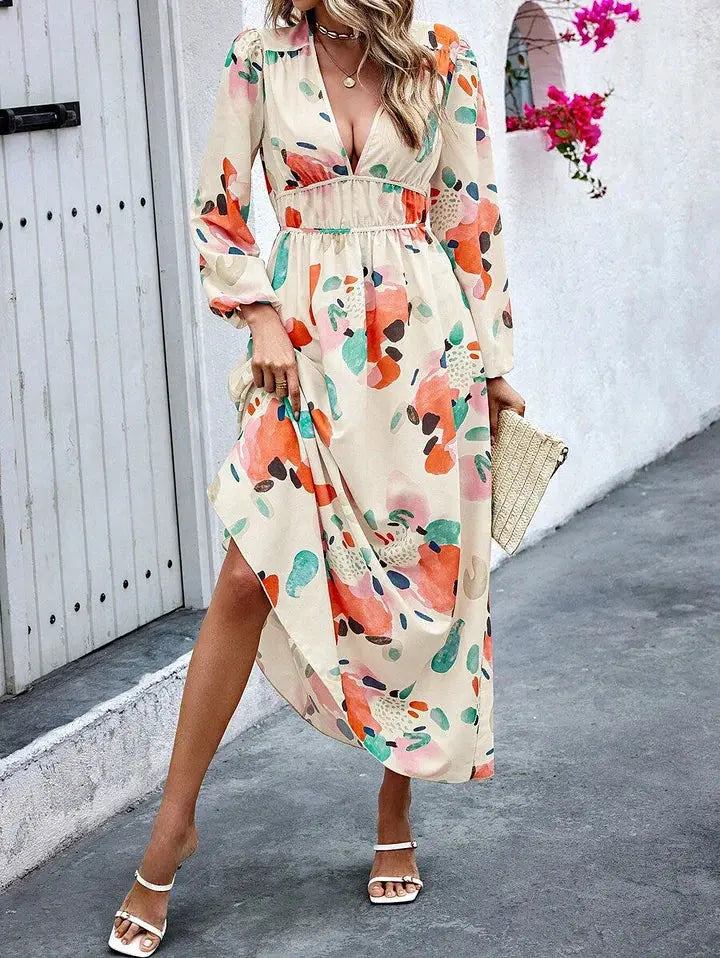 Elise - Floral Charm Maxi Dress - TARHUS