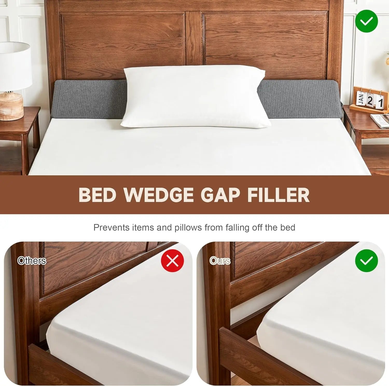 Bed Gap Filler Wedge | Support Pillow – Sleep & Storage Comfort TARHUS Support Pillow