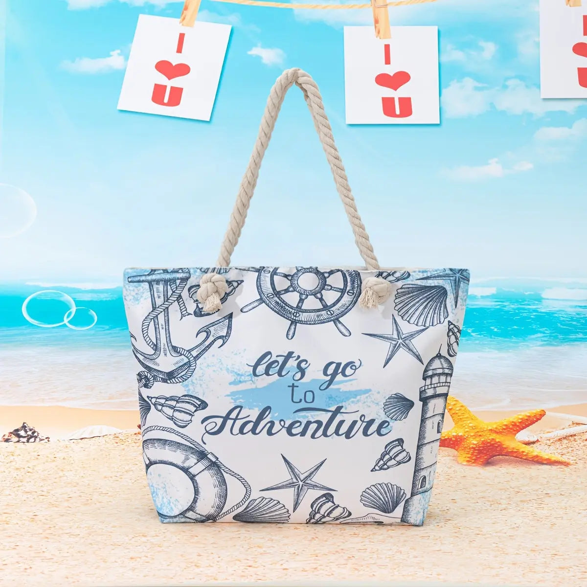 Amara | Blue Mandala Print Tote Bag – Casual Rope Handle Shoulder Bag TARHUS Shoulder Bag