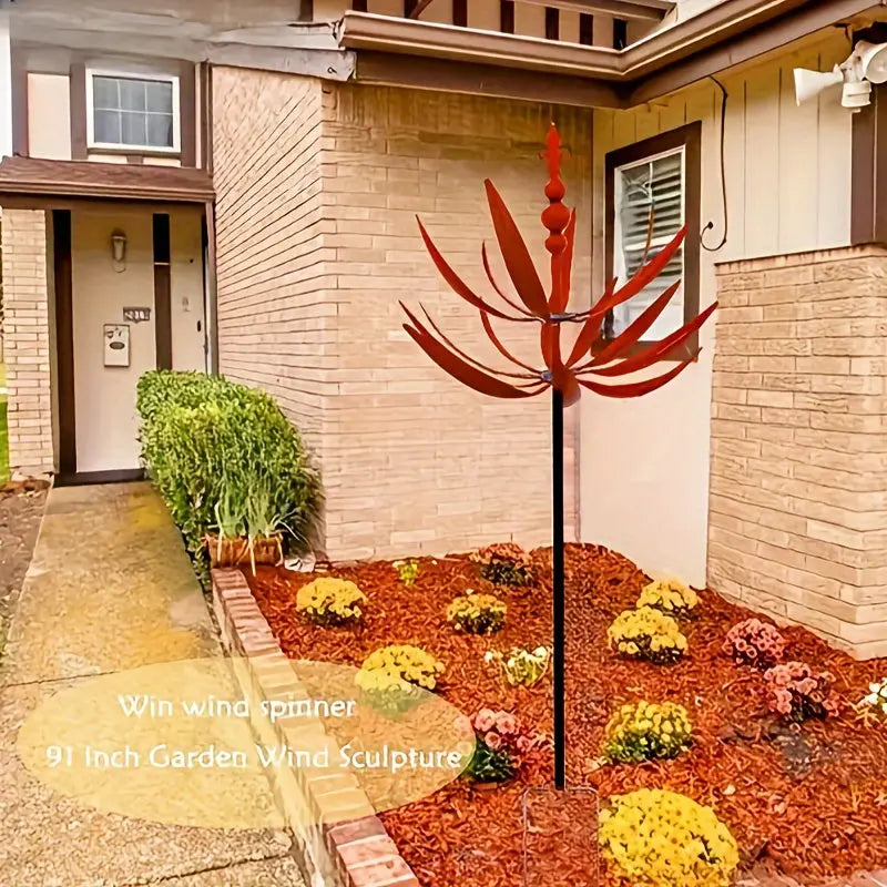Metal Wind Spinner for Garden – Large Rotating Outdoor Yard Ornament, Battery-Free Kinetic Flower Decoration TARHUS Garden
