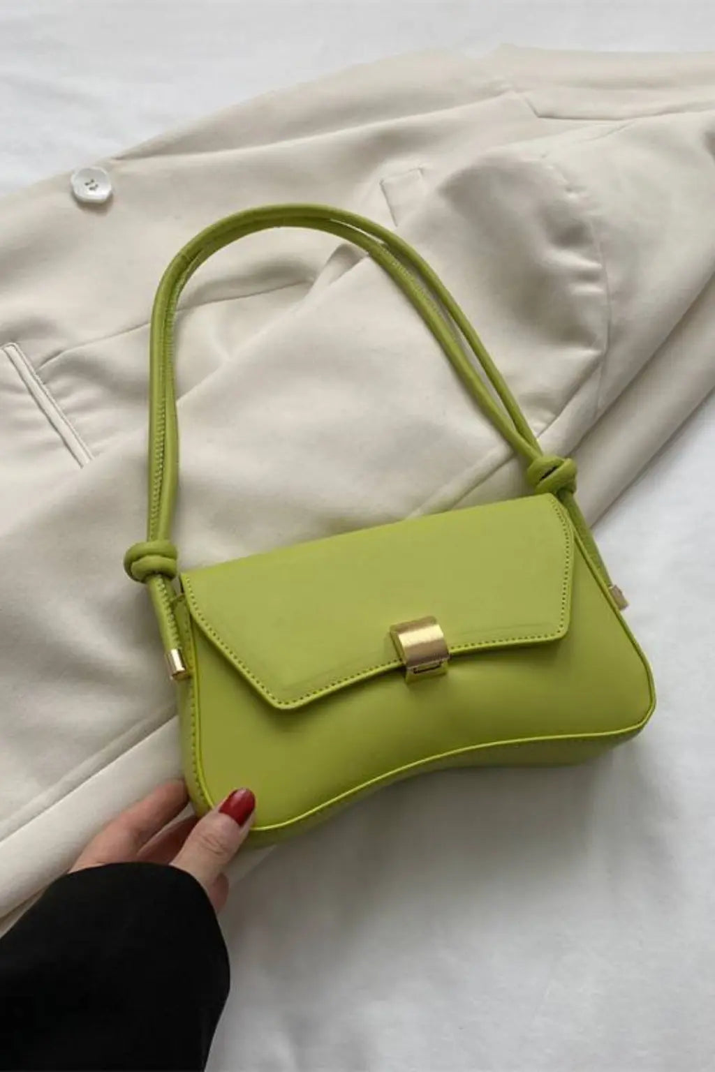 Maravelle | Women Minimalist Shoulder Bag with Gold Clasp TARHUS
