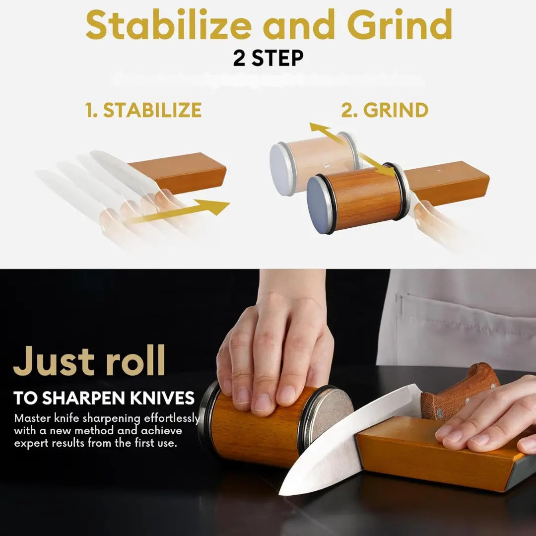 Rolling Knife Sharpener – Precision Edge Tool for Kitchen Knives | Compact, Handheld & Easy to Use - TARHUS