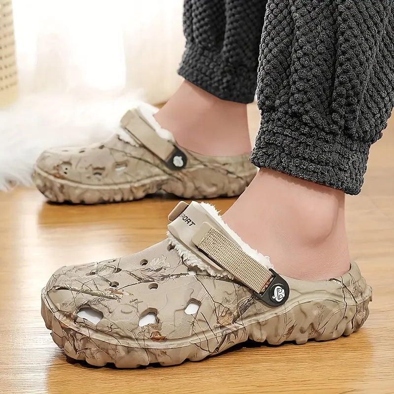 Men’s Winter Lined Crocs - Cozy Indoor House Shoes - TARHUS
