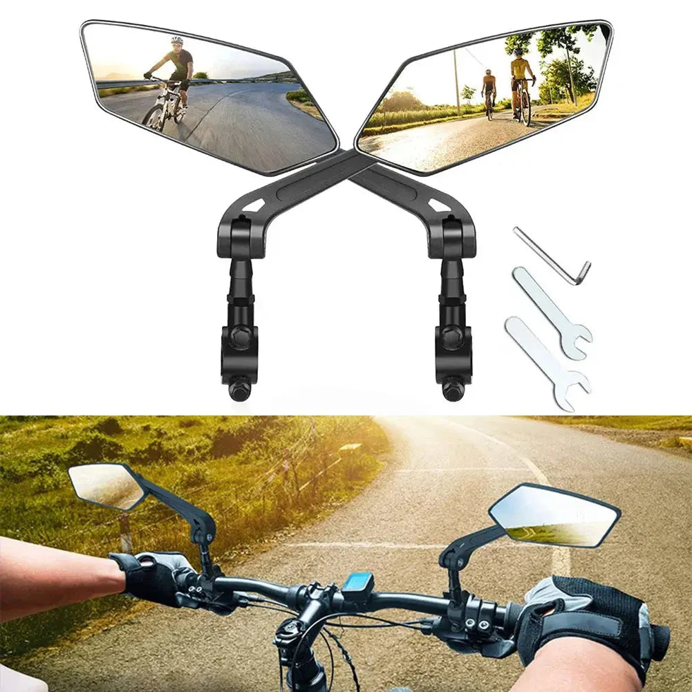 2-Pack Bicycle Rearview Mirrors – Adjustable Handlebar Bike Mirrors for Safe Riding, Fits Most Bikes - TARHUS