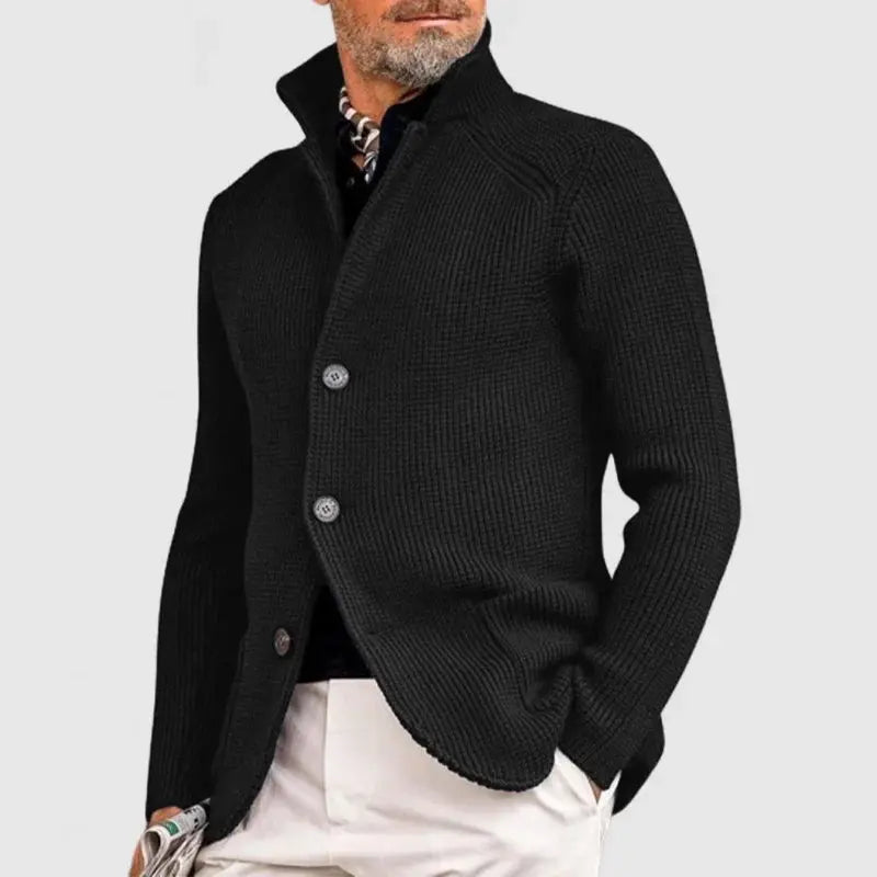 Men's Knitted Cardigan - Classic Button-Up Sweater with Ribbed Design for Sophisticated Style - TARHUS