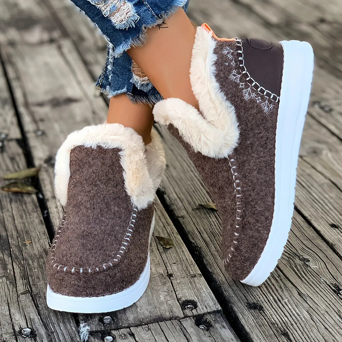 Women’s Fleece-Lined Winter Slippers – Soft Shoes - TARHUS