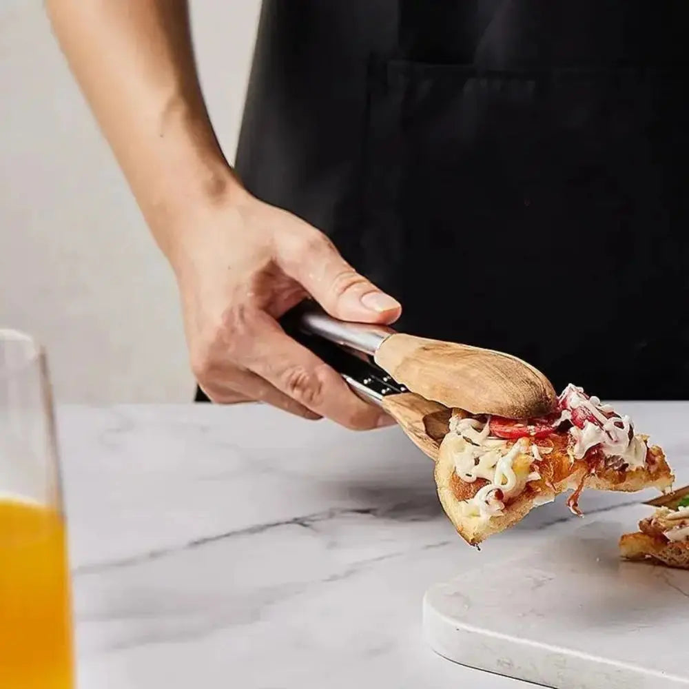 Wood & Steel Kitchen Tongs | Precision Grip – Everyday Cooking Control TARHUS Cooking Utensils