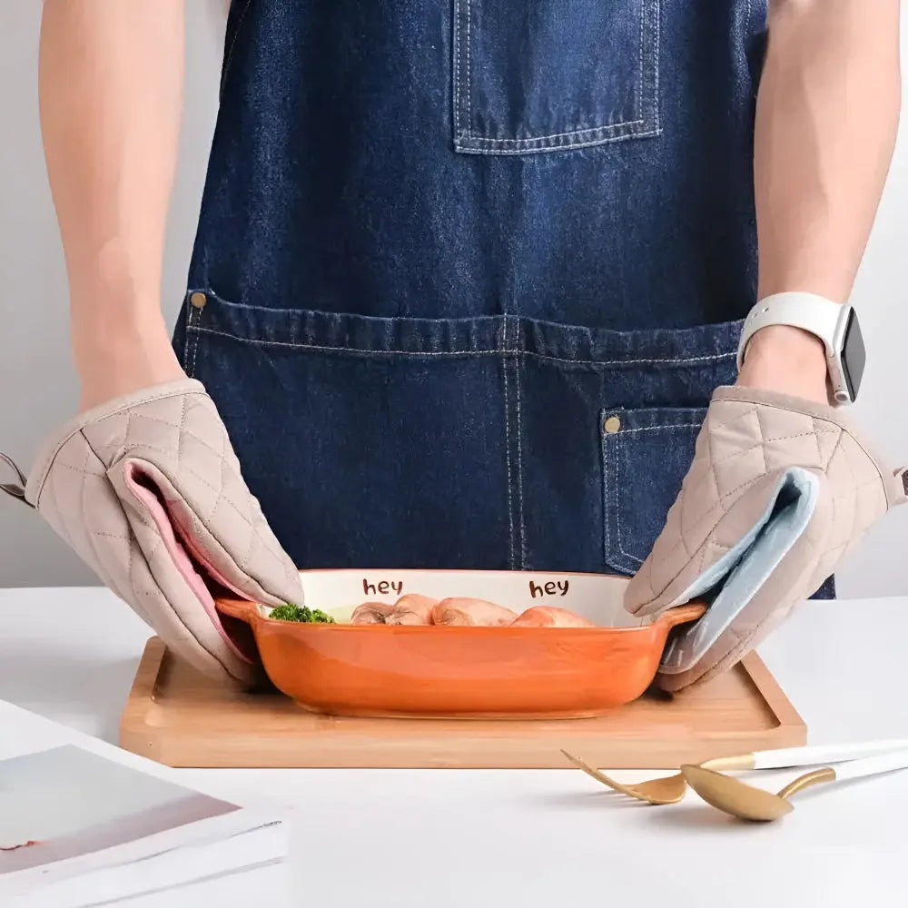 Heatproof Kitchen Mitts | Quilted Silicone Design – Safe Cooking Grip TARHUS Kitchen Towels & Mitts