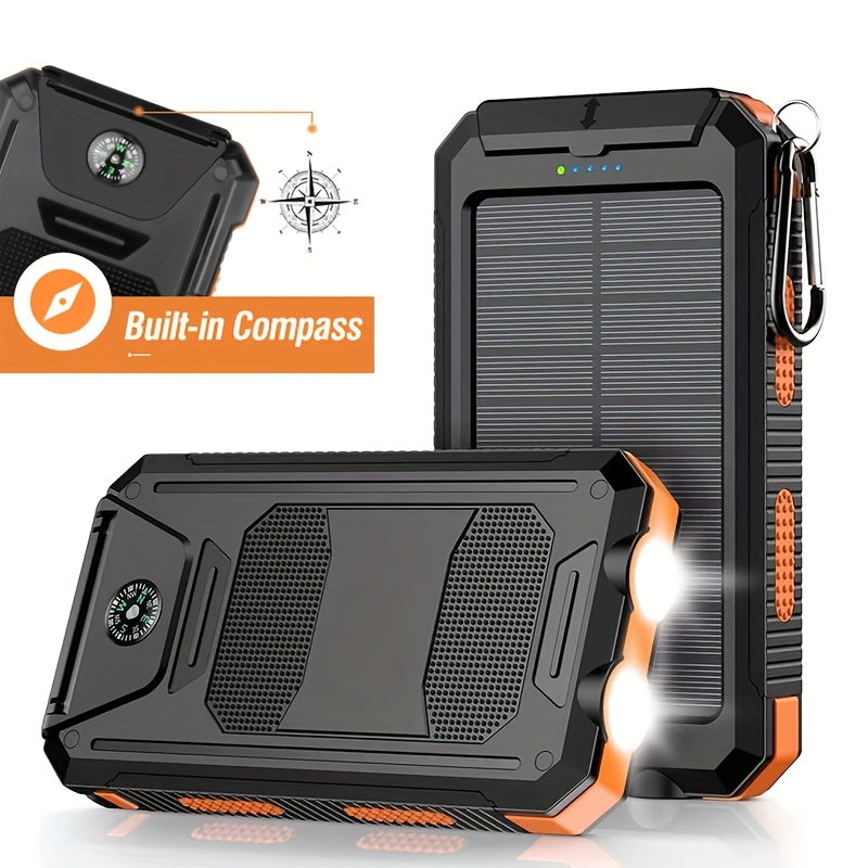 Portable Solar Power Bank with Dual USB Ports & LED Flashlight TARHUS Electronics & Accessories