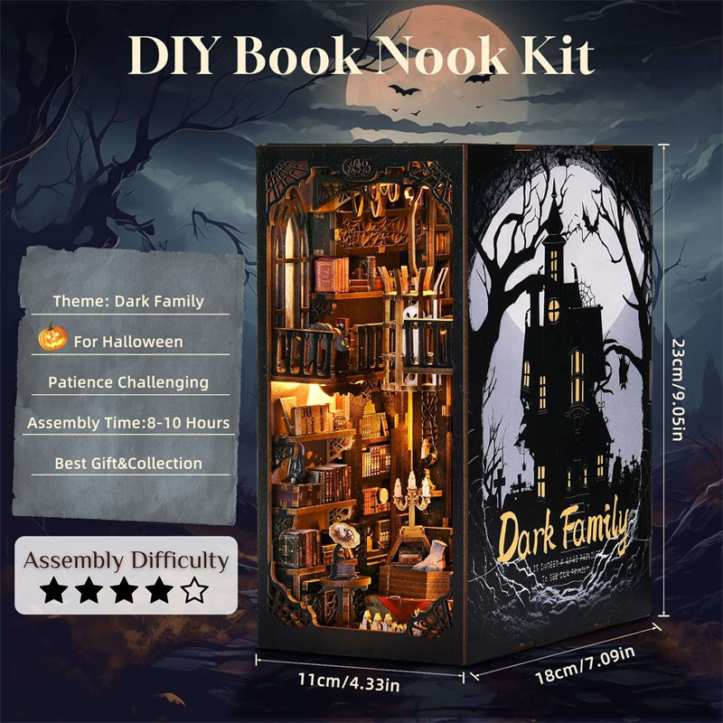 Dark Family - Book Nook Kit, DIY 3D Wooden Puzzle TARHUS DIY