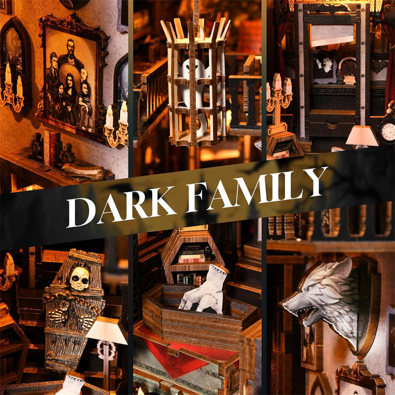 Dark Family - Book Nook Kit, DIY 3D Wooden Puzzle TARHUS DIY