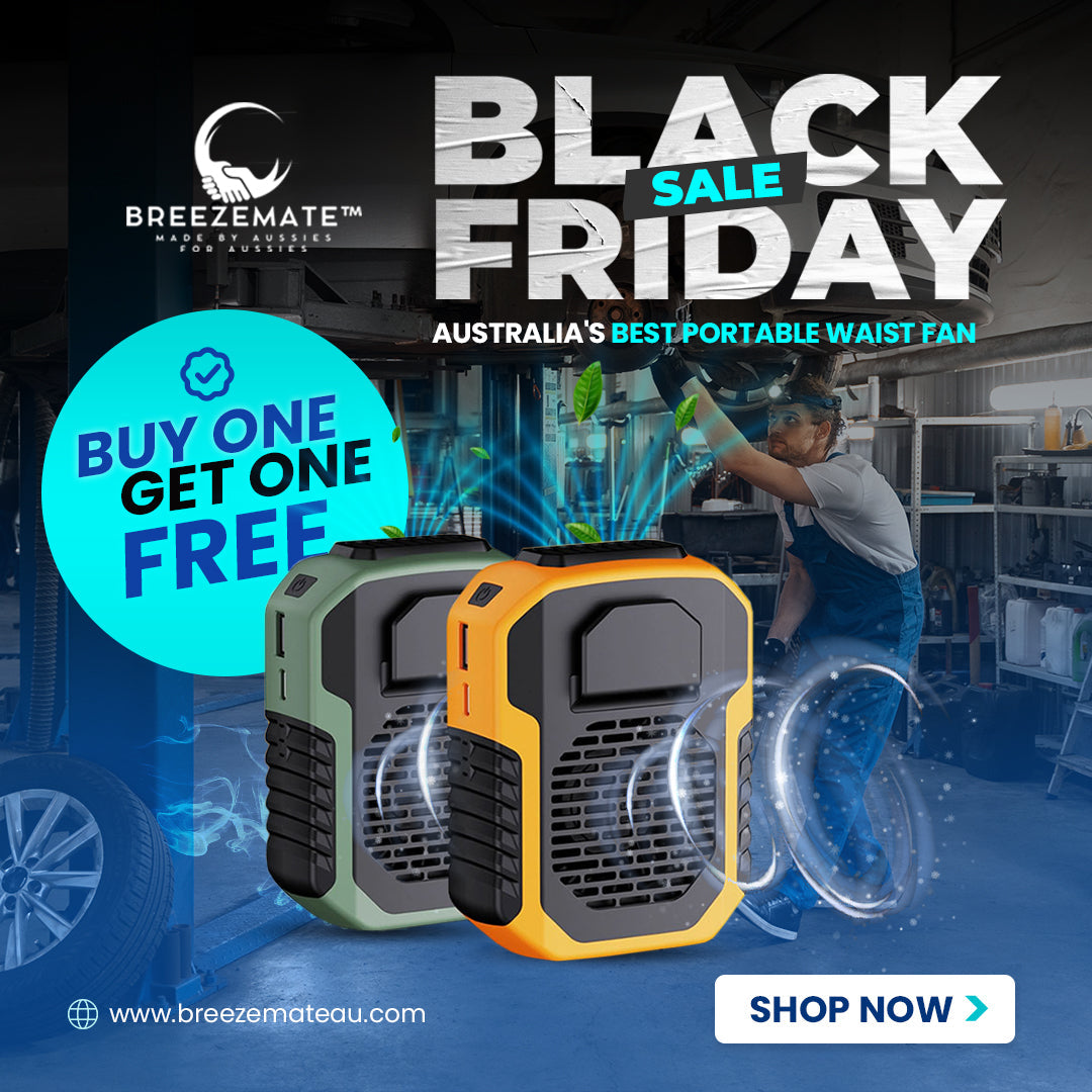 BreezeMate Portable Waist Fan | Hands-Free Cooling for Work & Outdoors TARHUS Portable Waist Fan