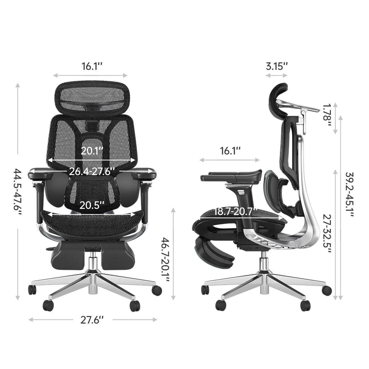 Pro Ergonomic Chair with Footrest - TARHUS