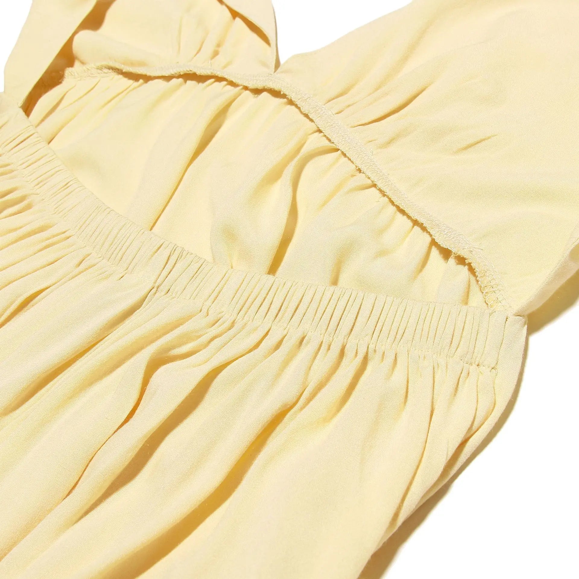 Butter Yellow Summer Cotton Maxi Dress for Women TARHUS SS - Womens - Maxi Dress