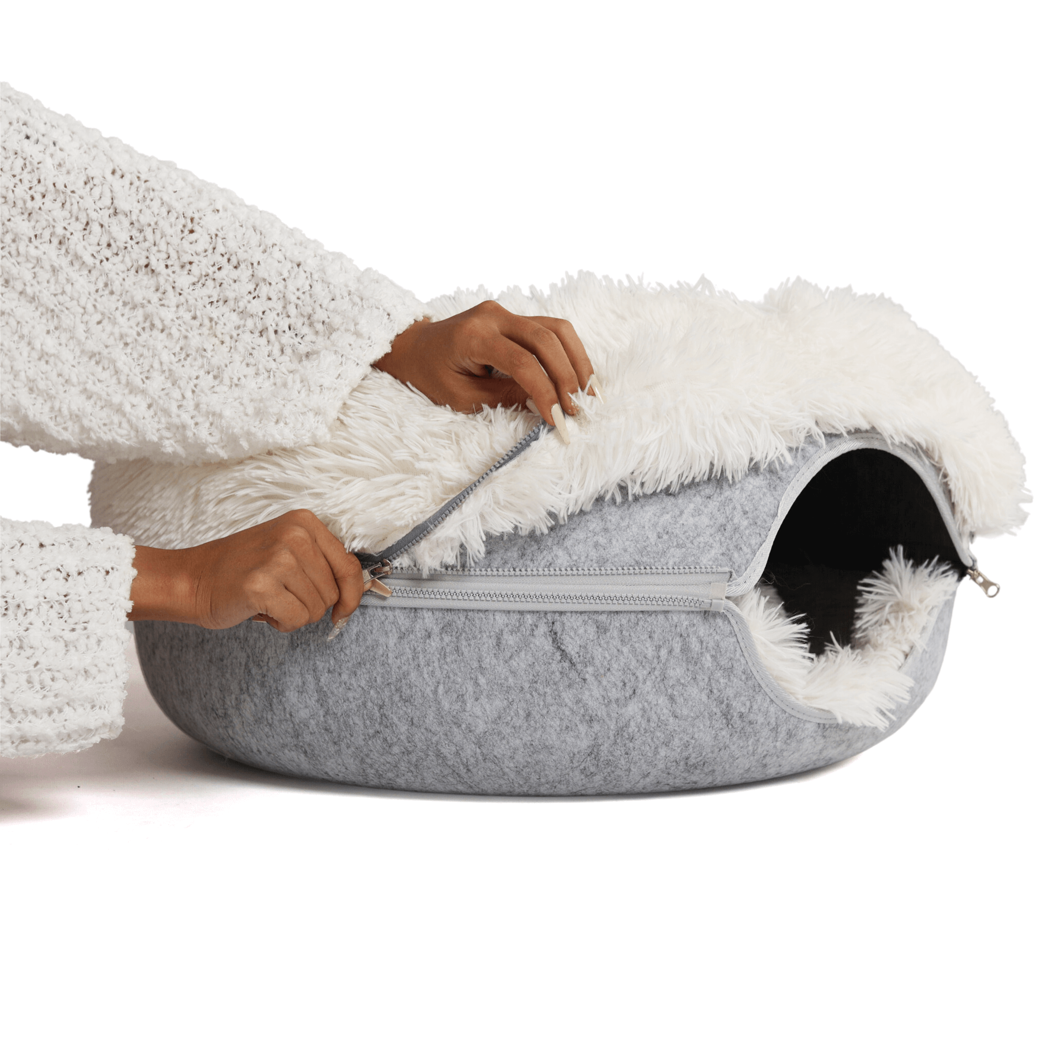 Cat Cave Calming Donut Bed for Anxiety Relief & Cozy Sleeping TARHUS Animals & Pet Supplies