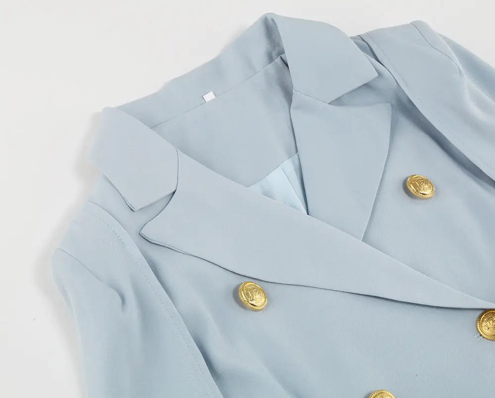 Cape Blazer Mini Dress with Belt and Gold Button Detail TARHUS Dresses