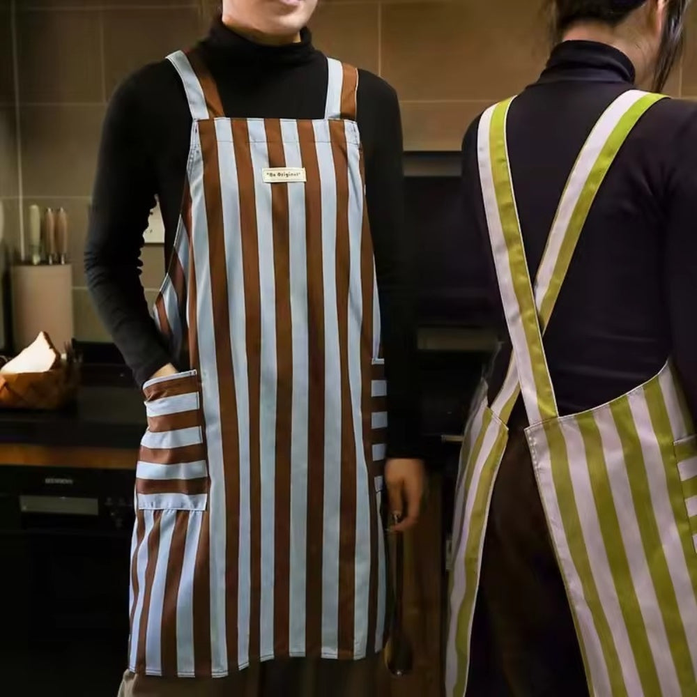 Classic Striped Kitchen Cooking Apron for Men & Women TARHUS Kitchen & Dining