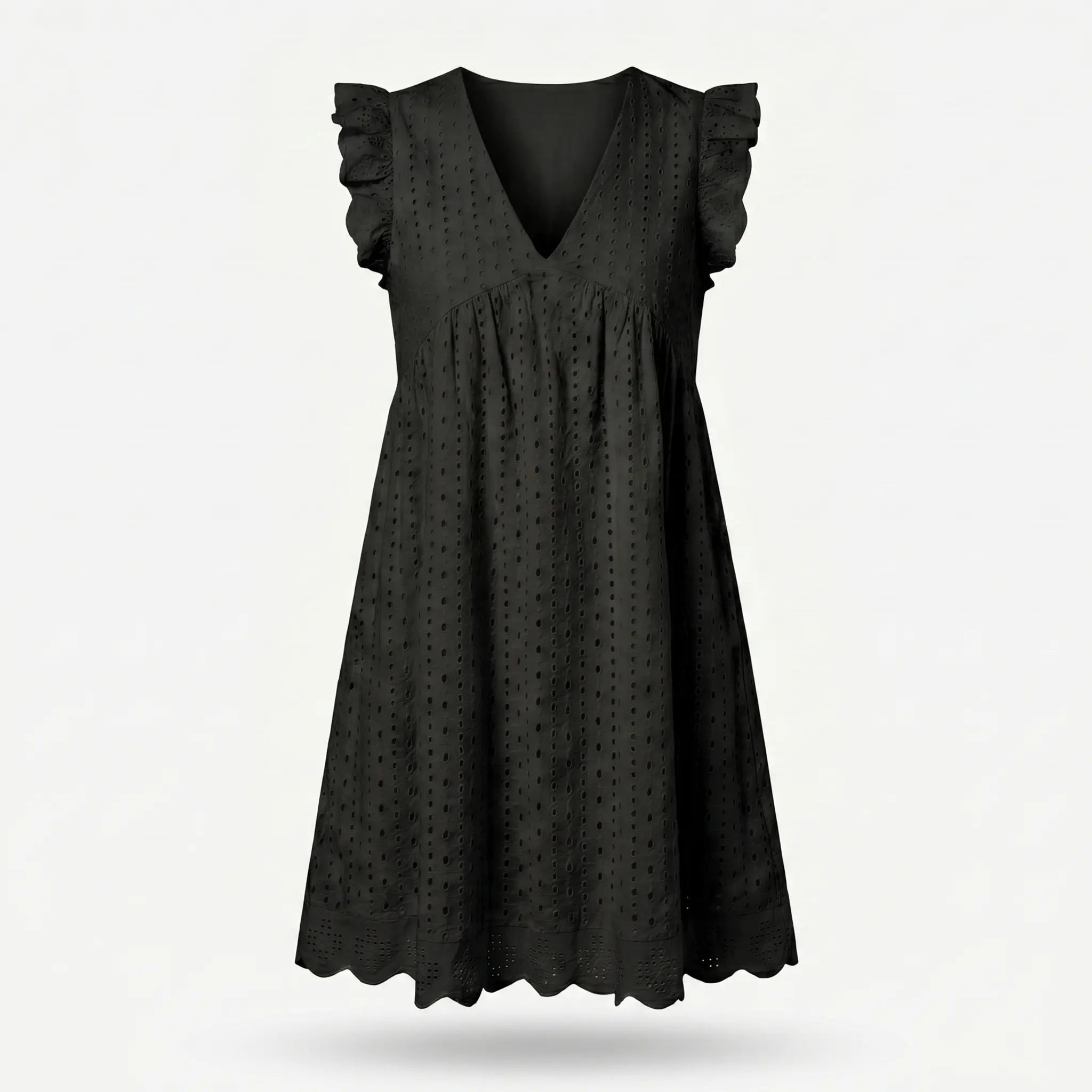 Cotton Eyelet Mini Dress with Scalloped Hem for Women TARHUS SS - Womens - Mini Dress
