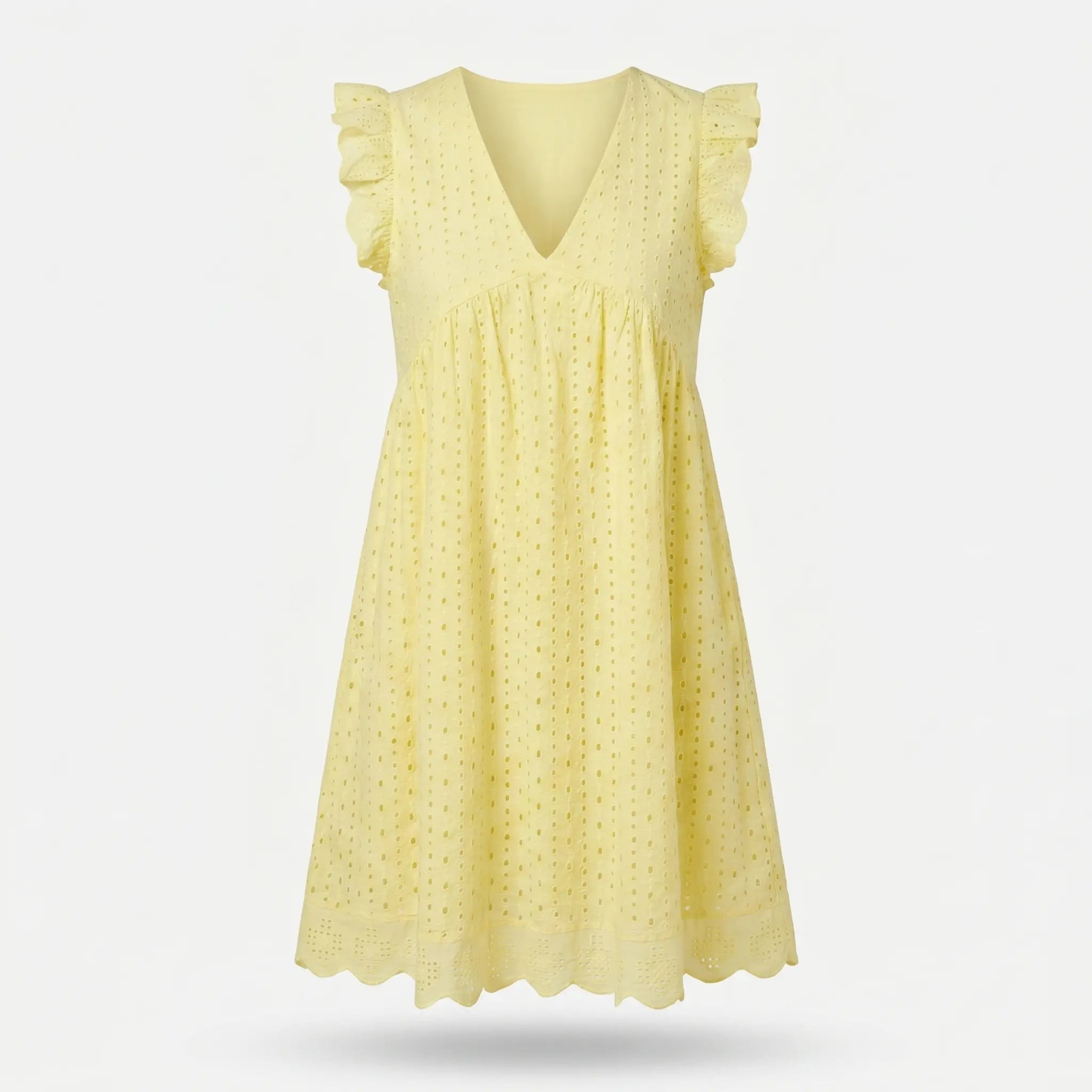 Cotton Eyelet Mini Dress with Scalloped Hem for Women TARHUS SS - Womens - Mini Dress