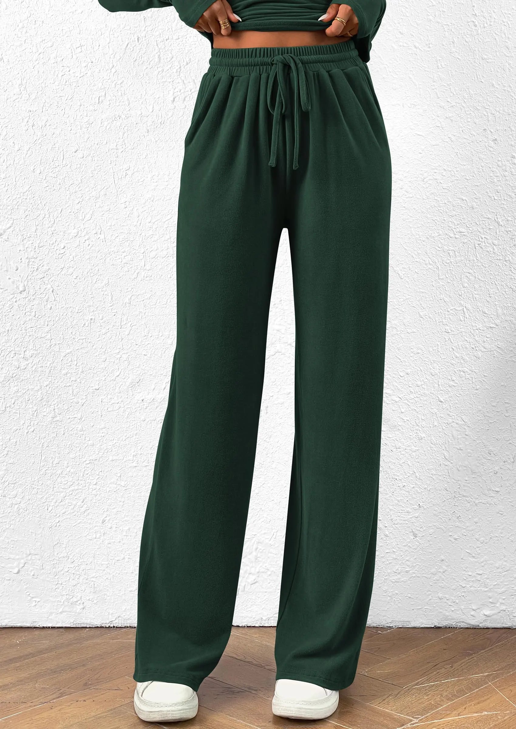 Long Sleeve T-Shirt Wide Leg Pants Casual 2 Piece Sets - TARHUS