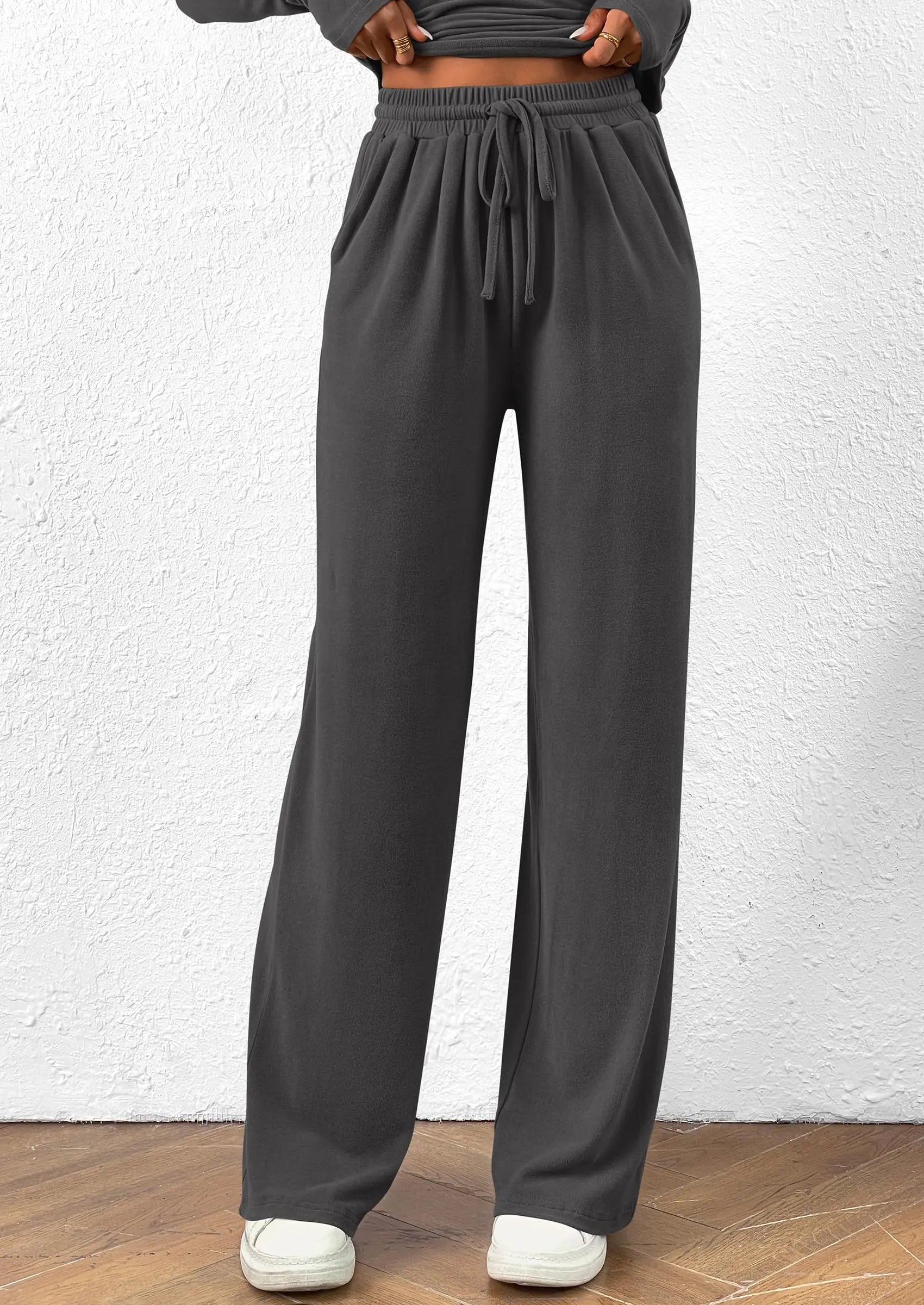 Long Sleeve T-Shirt Wide Leg Pants Casual 2 Piece Sets - TARHUS