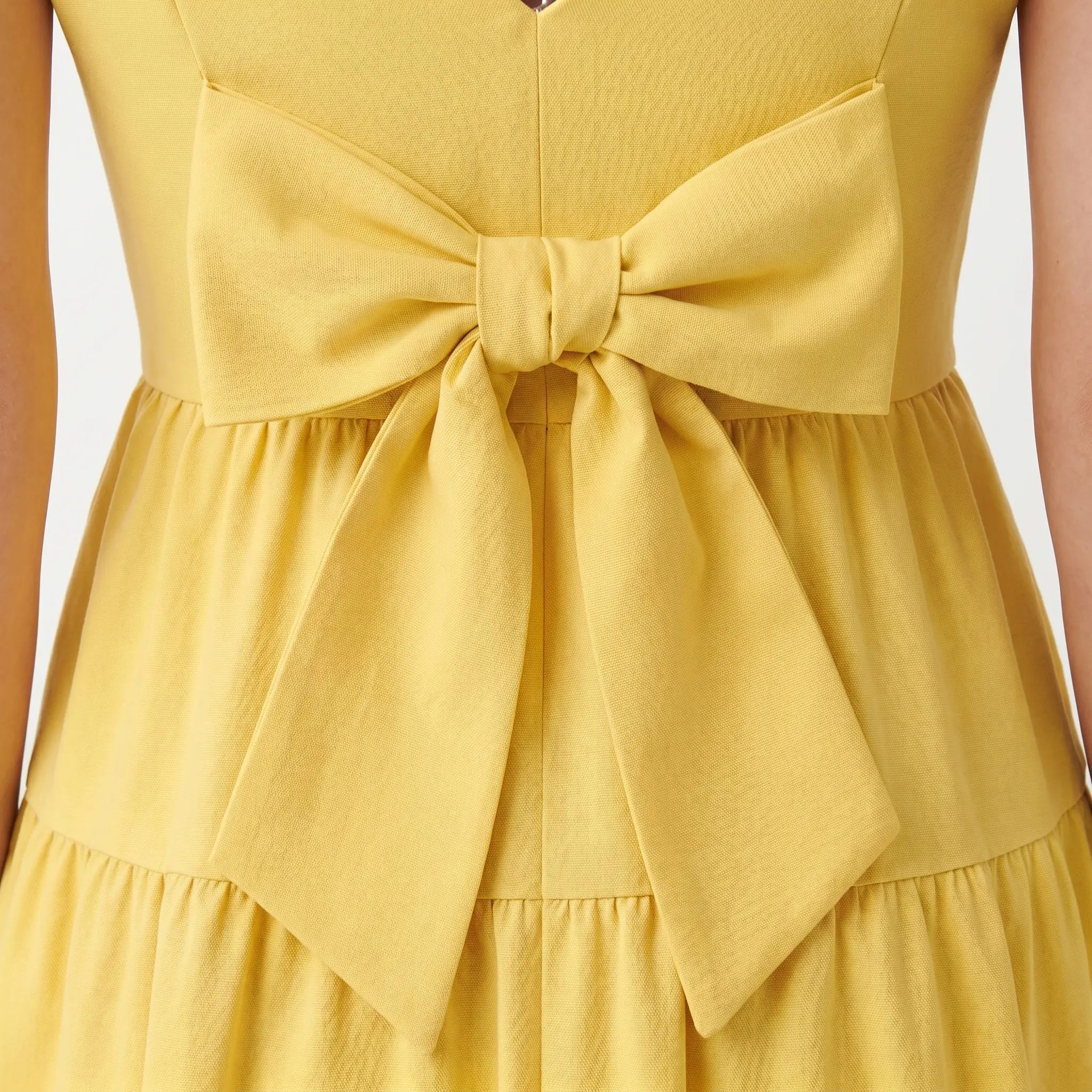 Butter Mini Dress with Tiered Skirt for Women TARHUS SS - Womens - Mini Dress