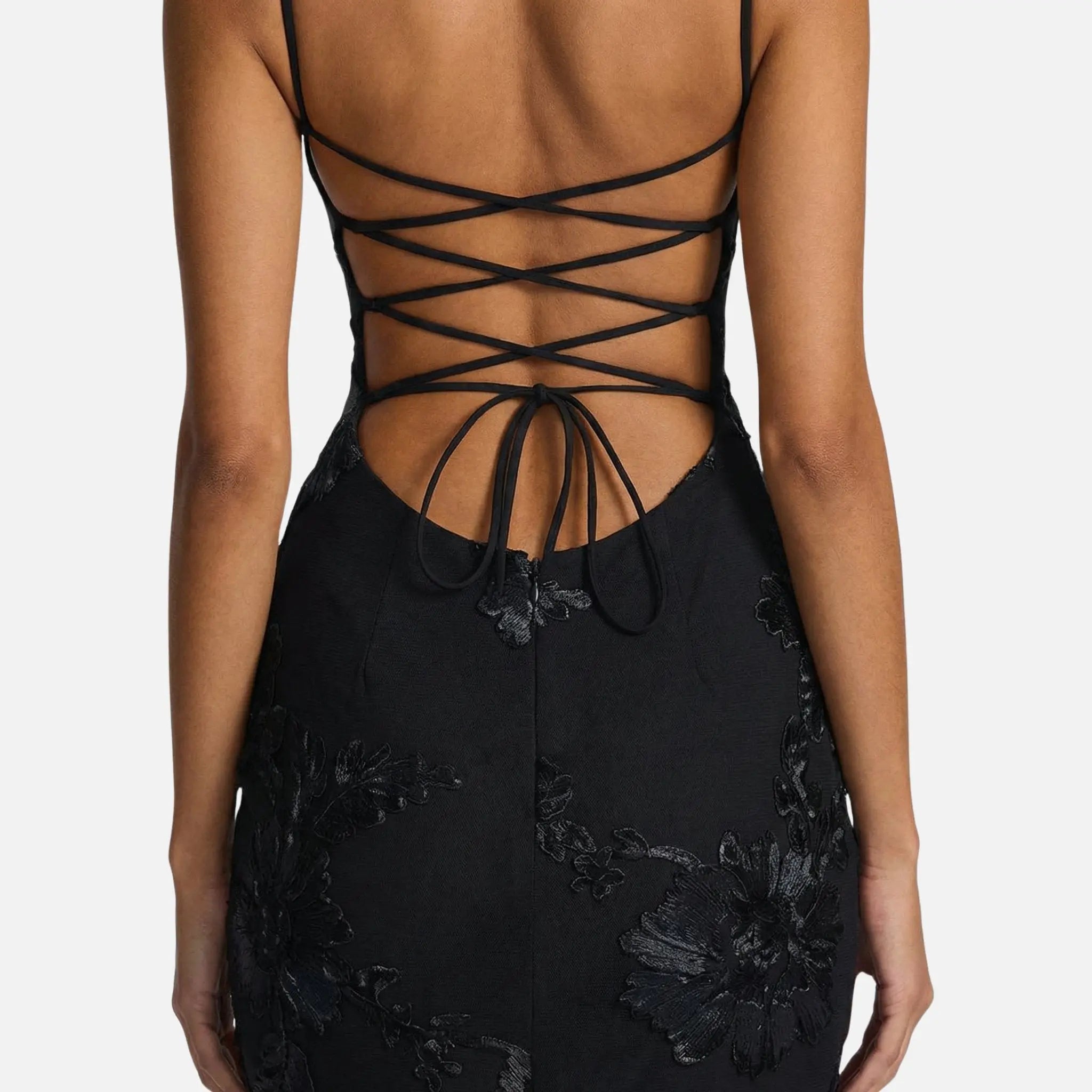Fitted Satin Maxi Dress with Corset Bodice for Women TARHUS AS - Womens - Maxi Dress
