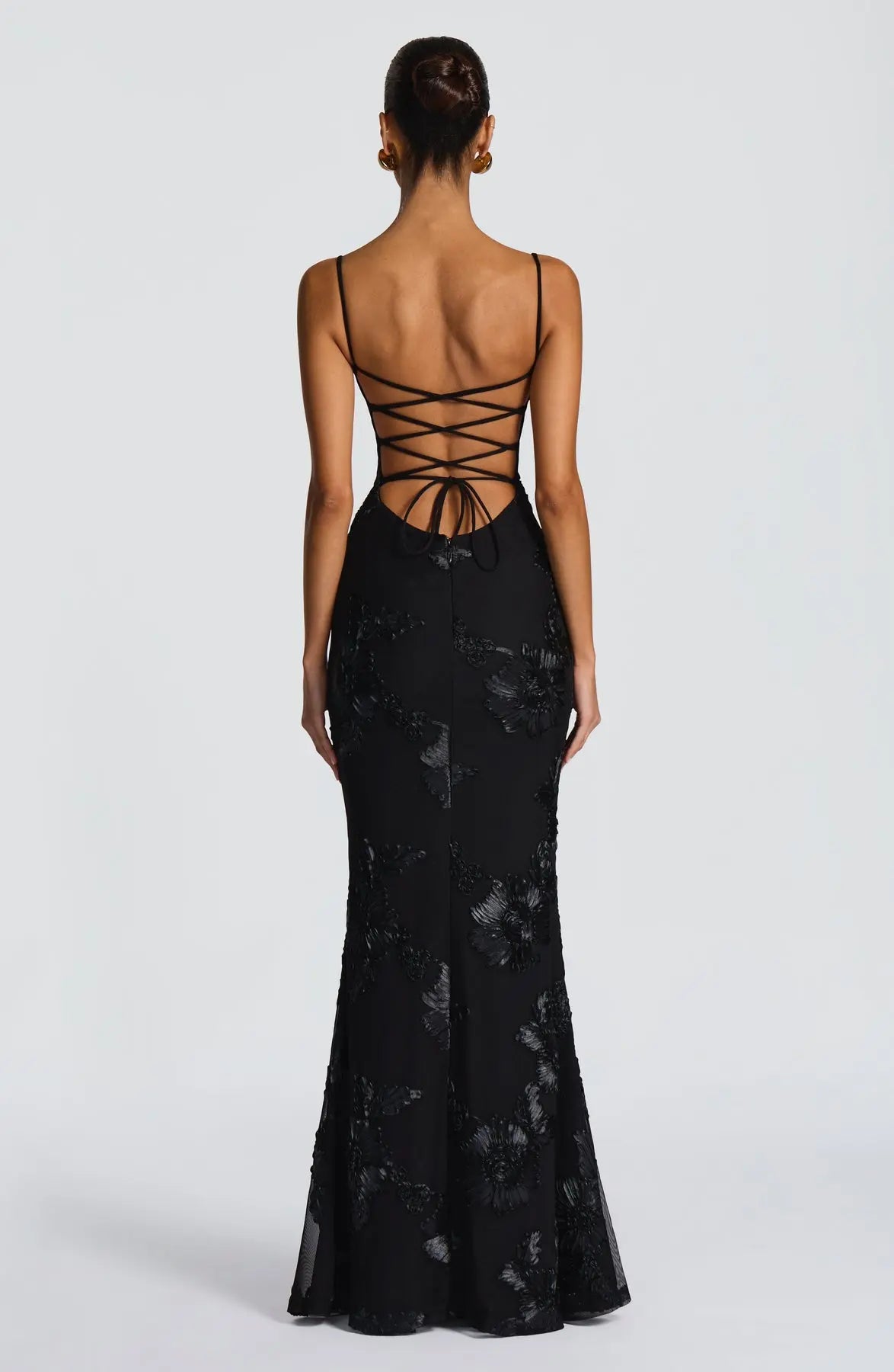 Fitted Satin Maxi Dress with Corset Bodice for Women TARHUS AS - Womens - Maxi Dress