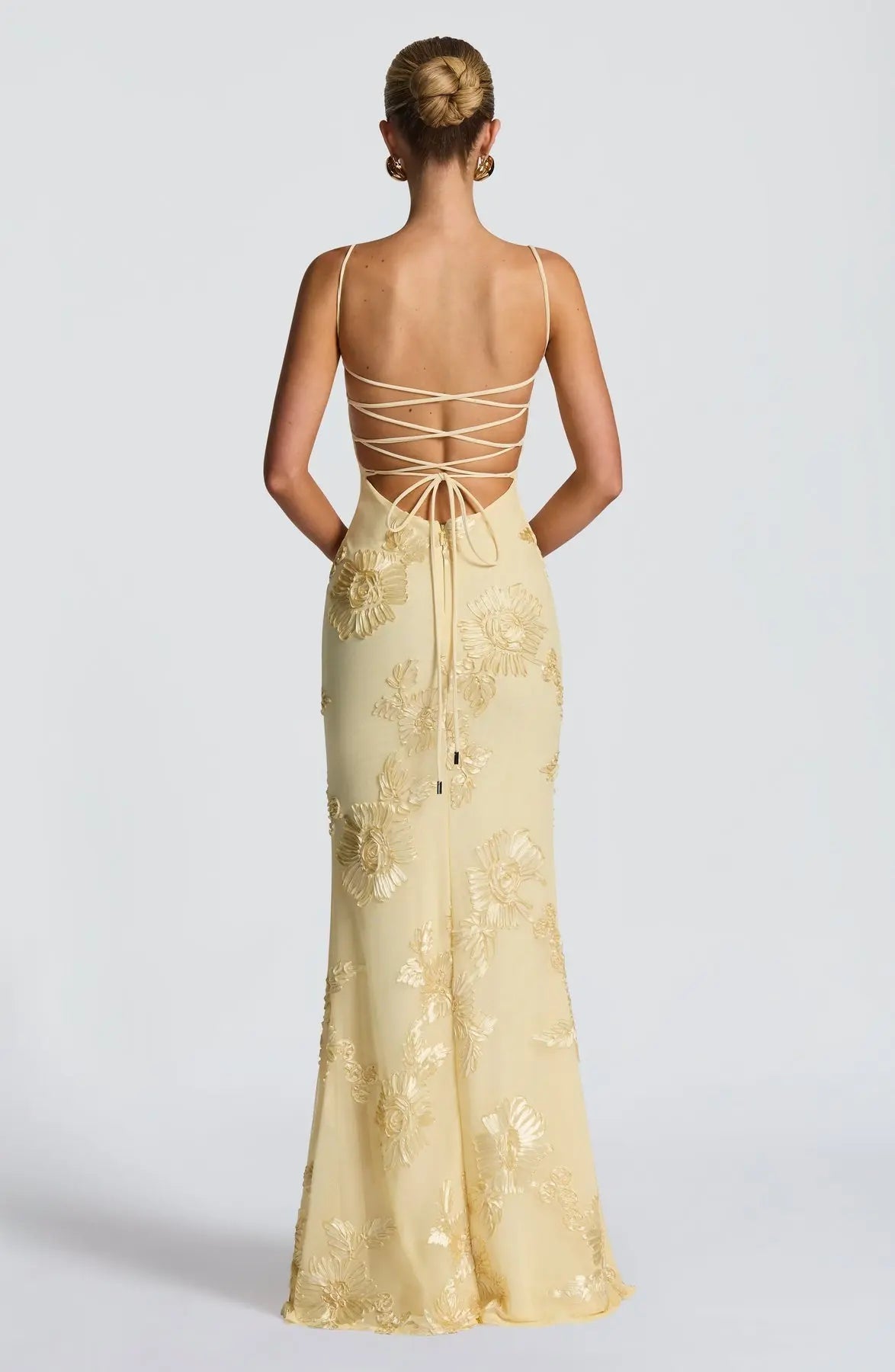 Fitted Satin Maxi Dress with Corset Bodice for Women TARHUS AS - Womens - Maxi Dress