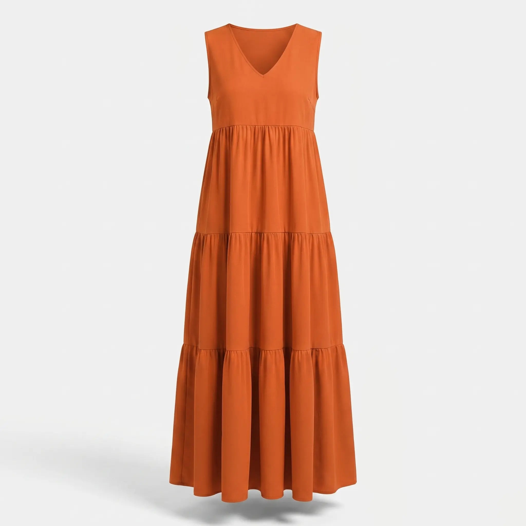 Flowing Tiered Maxi Dress with V-Neck for Women TARHUS SS - Womens - Maxi Dress
