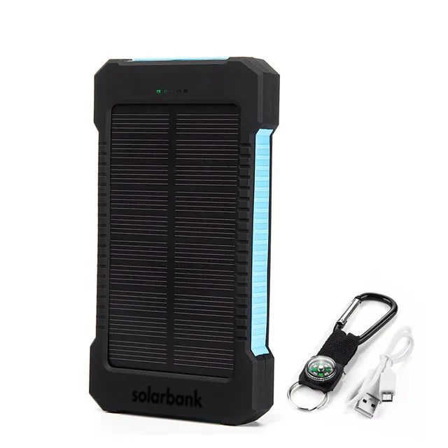 Solar Power Bank – Portable Waterproof Charger with Dual USB & LED Flashlight | SolarBank TARHUS Electronics & Lights
