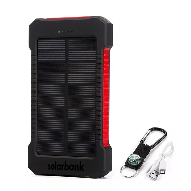 Solar Power Bank – Portable Waterproof Charger with Dual USB & LED Flashlight | SolarBank TARHUS Electronics & Lights