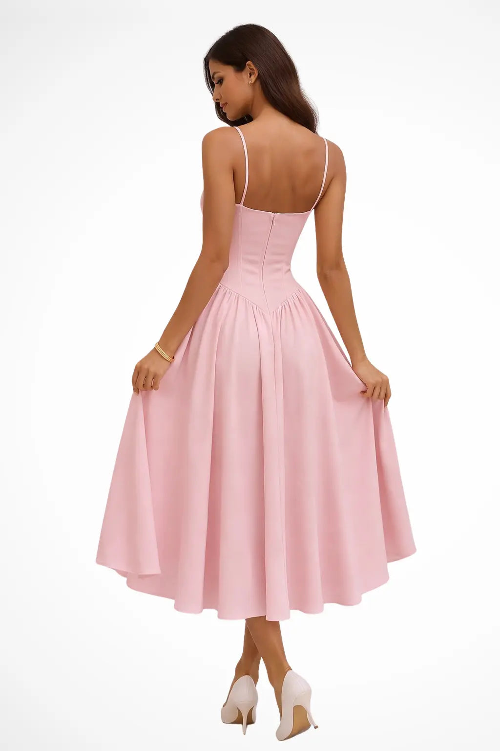 Seren | Women’s Corset Bodice A Line Elegant Midi Wedding Guests Dress TARHUS Dresses
