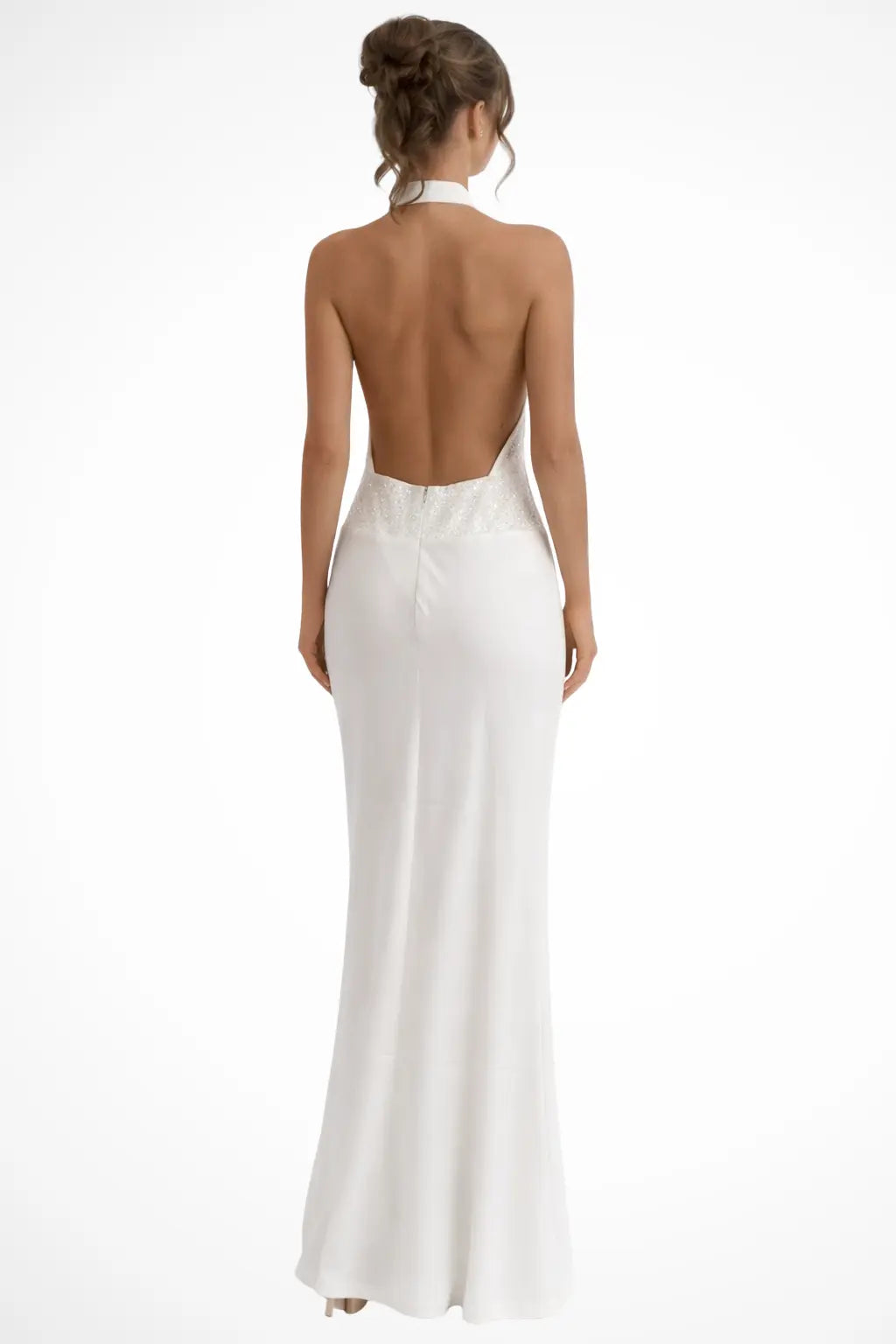 Ottilie | Women Halter Neck Draped Satin Wedding Guest Maxi Dress TARHUS