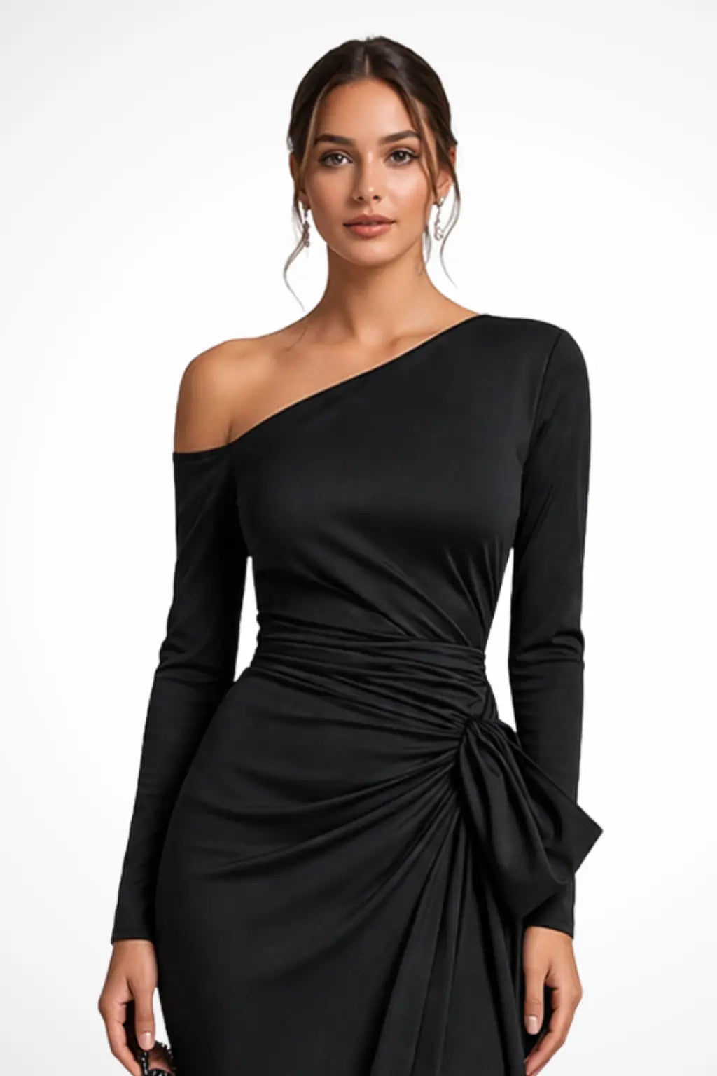 Valmora | Women One Shoulder Satin Maxi Wedding Guest Evening Dress TARHUS Wedding Guest Gowns