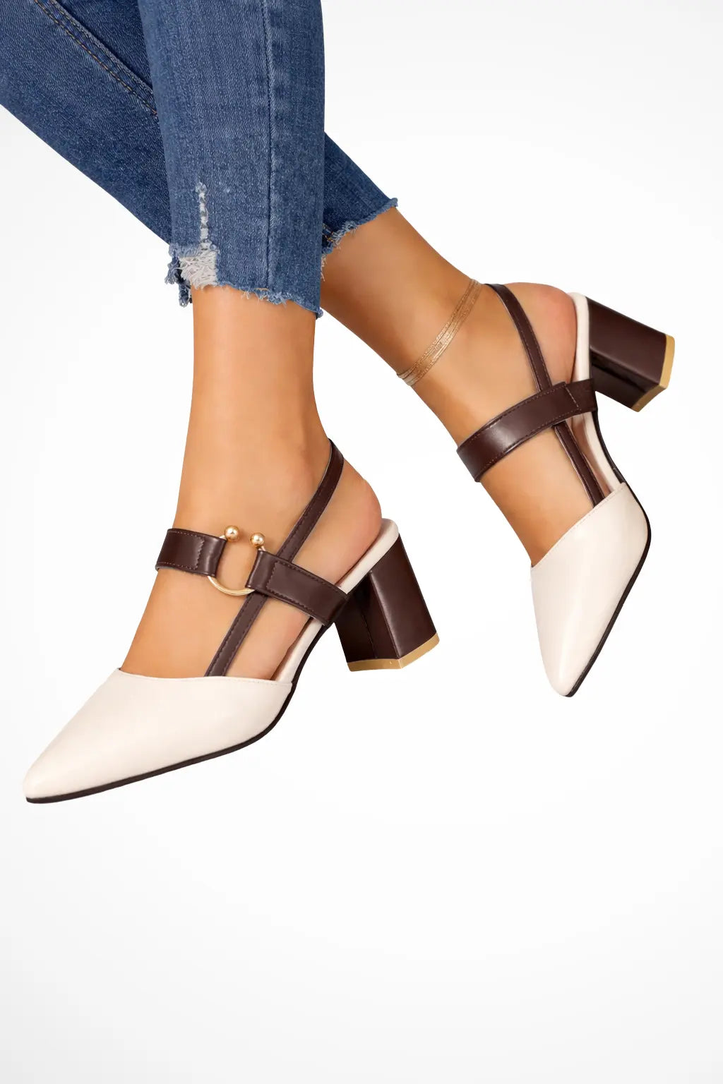 Harriet | Women Pointed Toe Ankle Strap Slingback Heels TARHUS