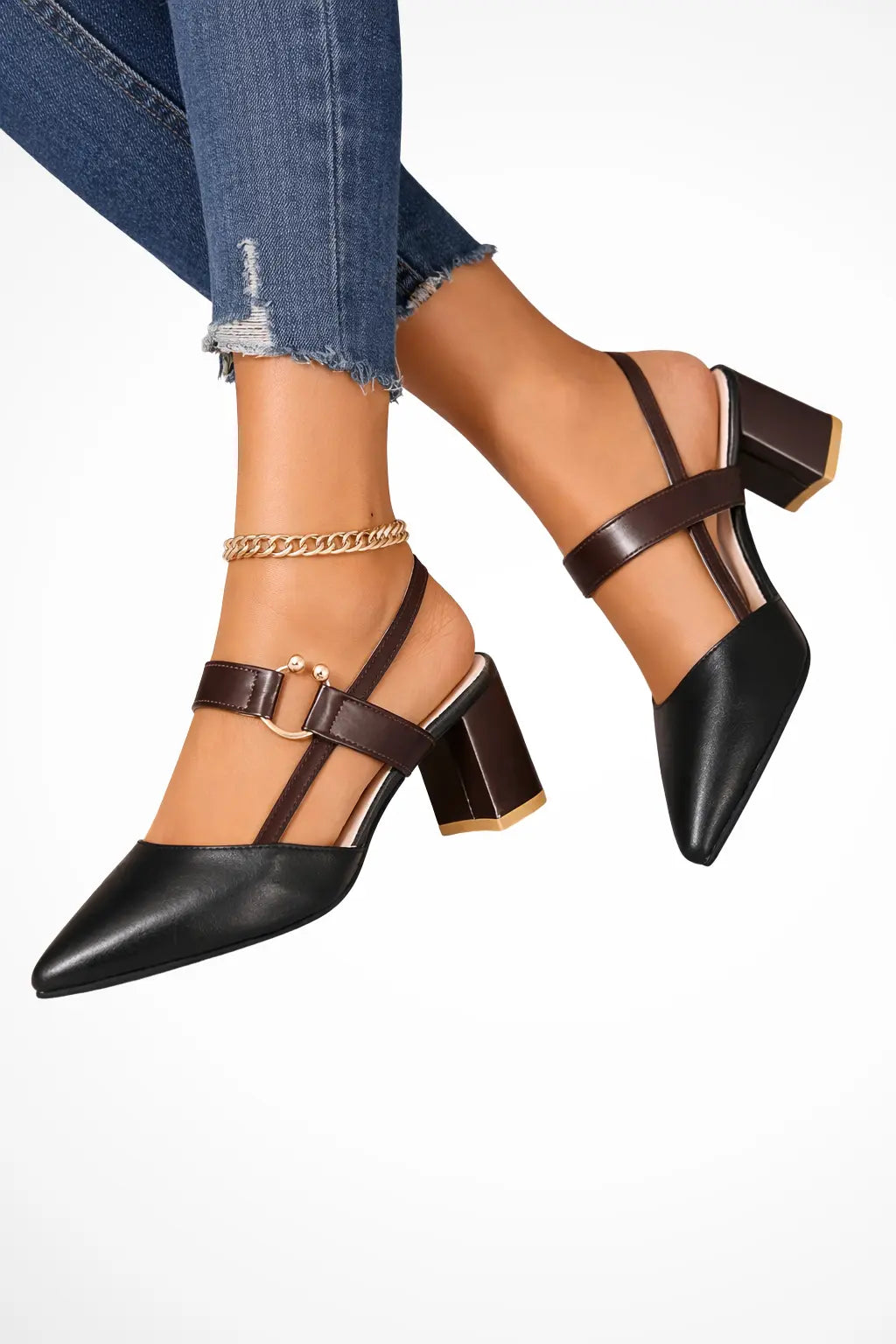 Harriet | Women Pointed Toe Ankle Strap Slingback Heels TARHUS