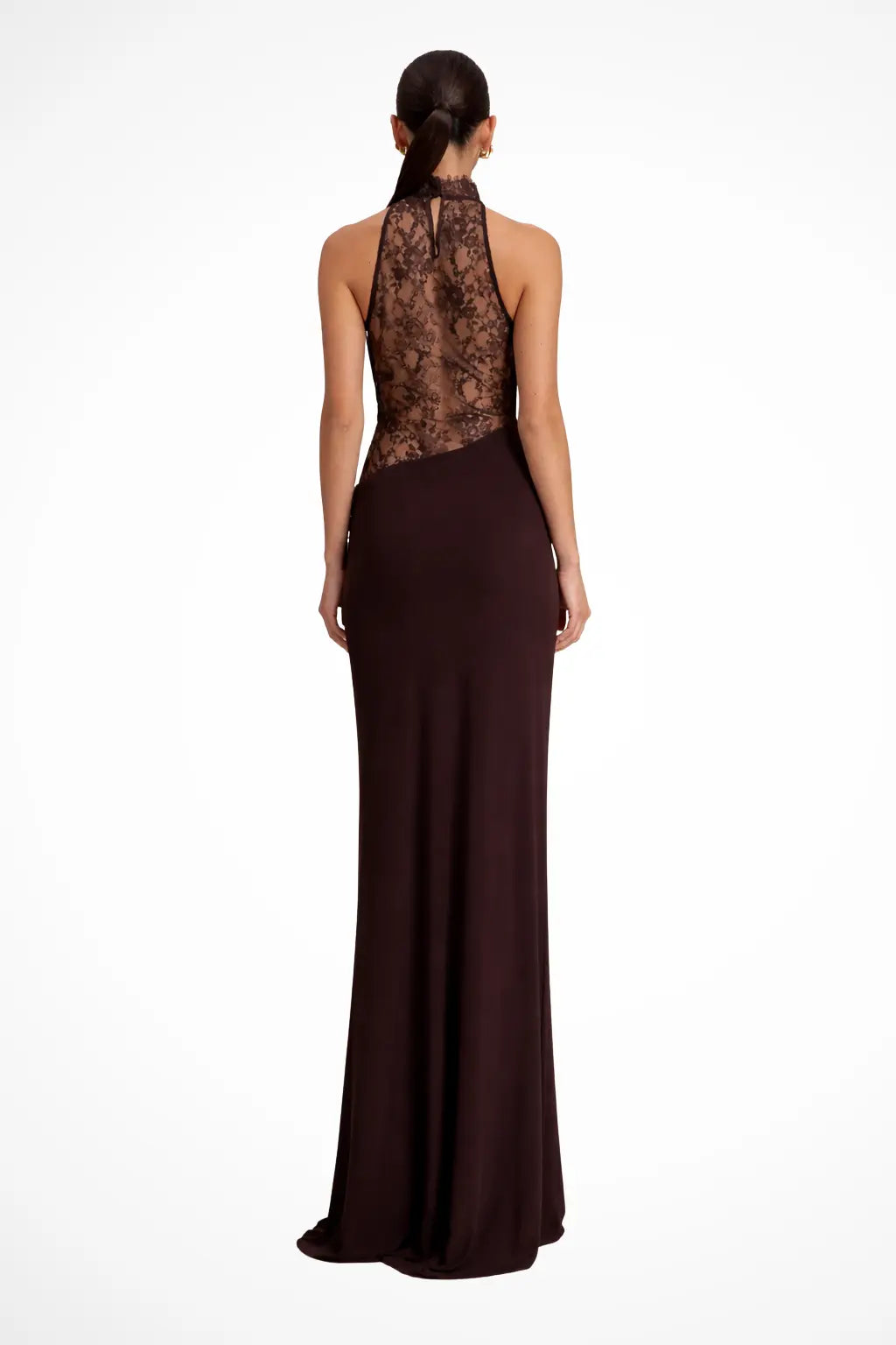 Vesper | Women Halter Neck Lace Panel Sleeveless Wedding Guest Maxi Dress TARHUS Maxi Dress
