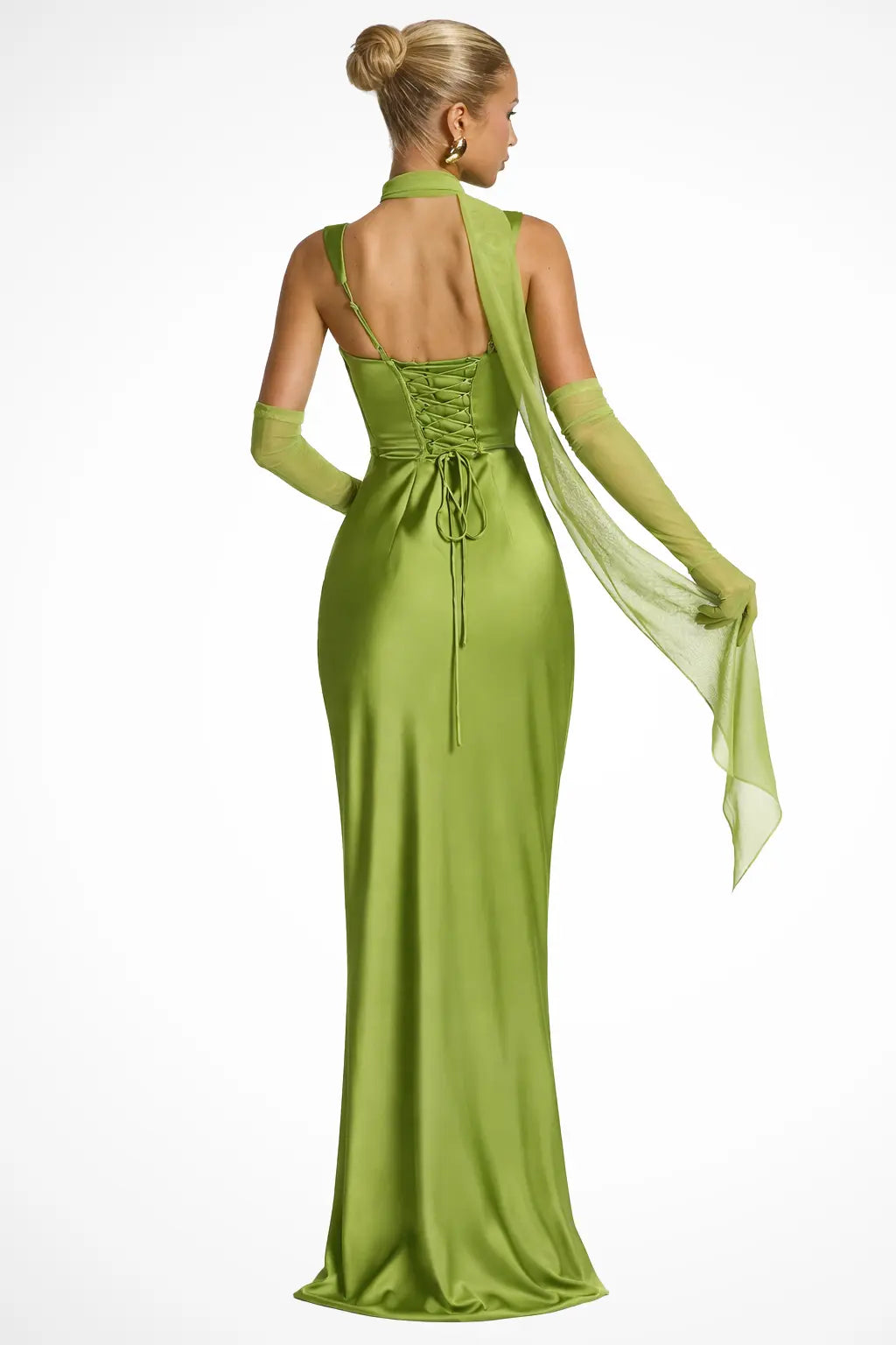 Vivienne | Women Square Neck Ruched Satin Maxi Wedding Guest Dress TARHUS
