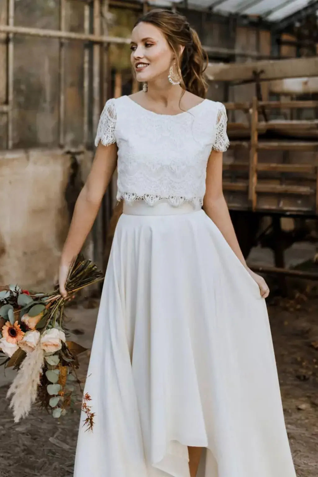 Elaris | Women Lace Top Maxi Skirt Wedding Guest Bridal Set TARHUS Women Dress