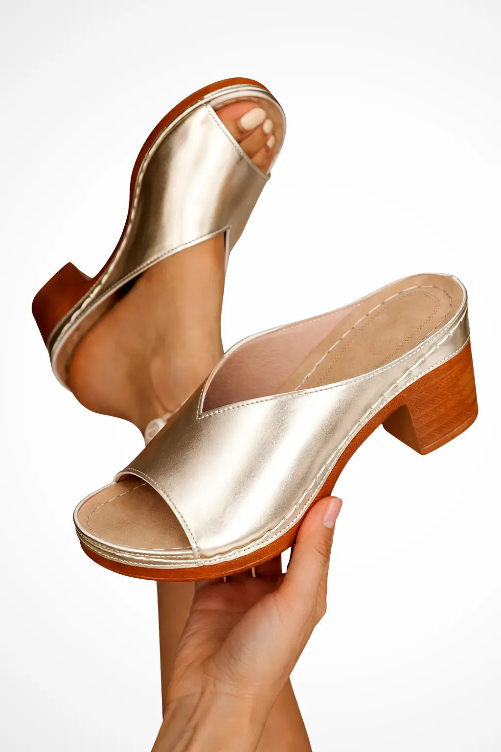 Rosalind | Women Open Toe Slip On Block Heel Mules TARHUS