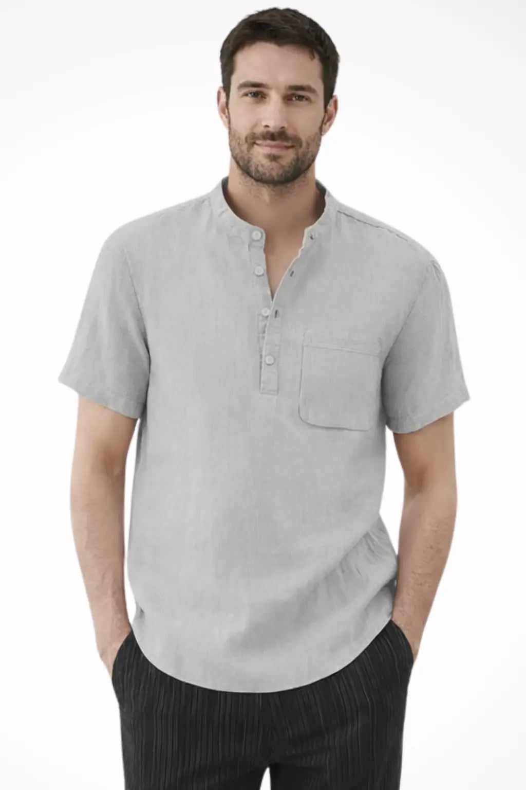 Archer | Men Linen Collar Short Sleeve Summer Shirt TARHUS Men Shirts