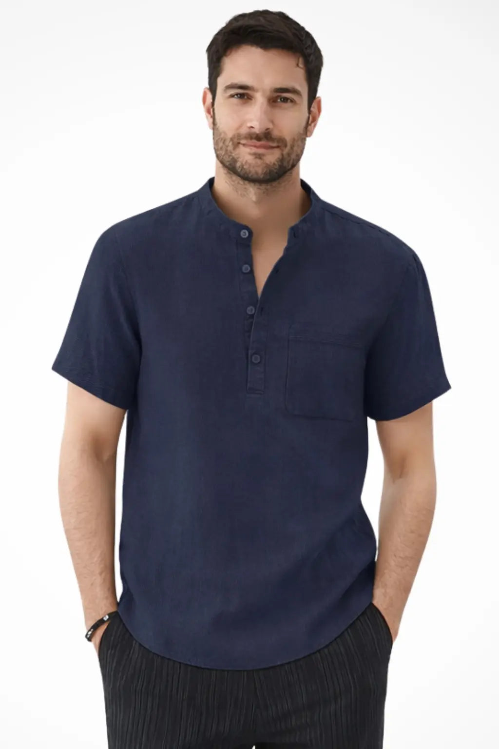 Archer | Men Linen Collar Short Sleeve Summer Shirt TARHUS Men Shirts