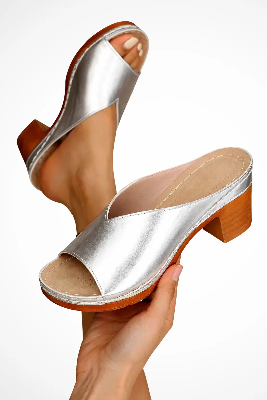 Rosalind | Women Open Toe Slip On Block Heel Mules TARHUS