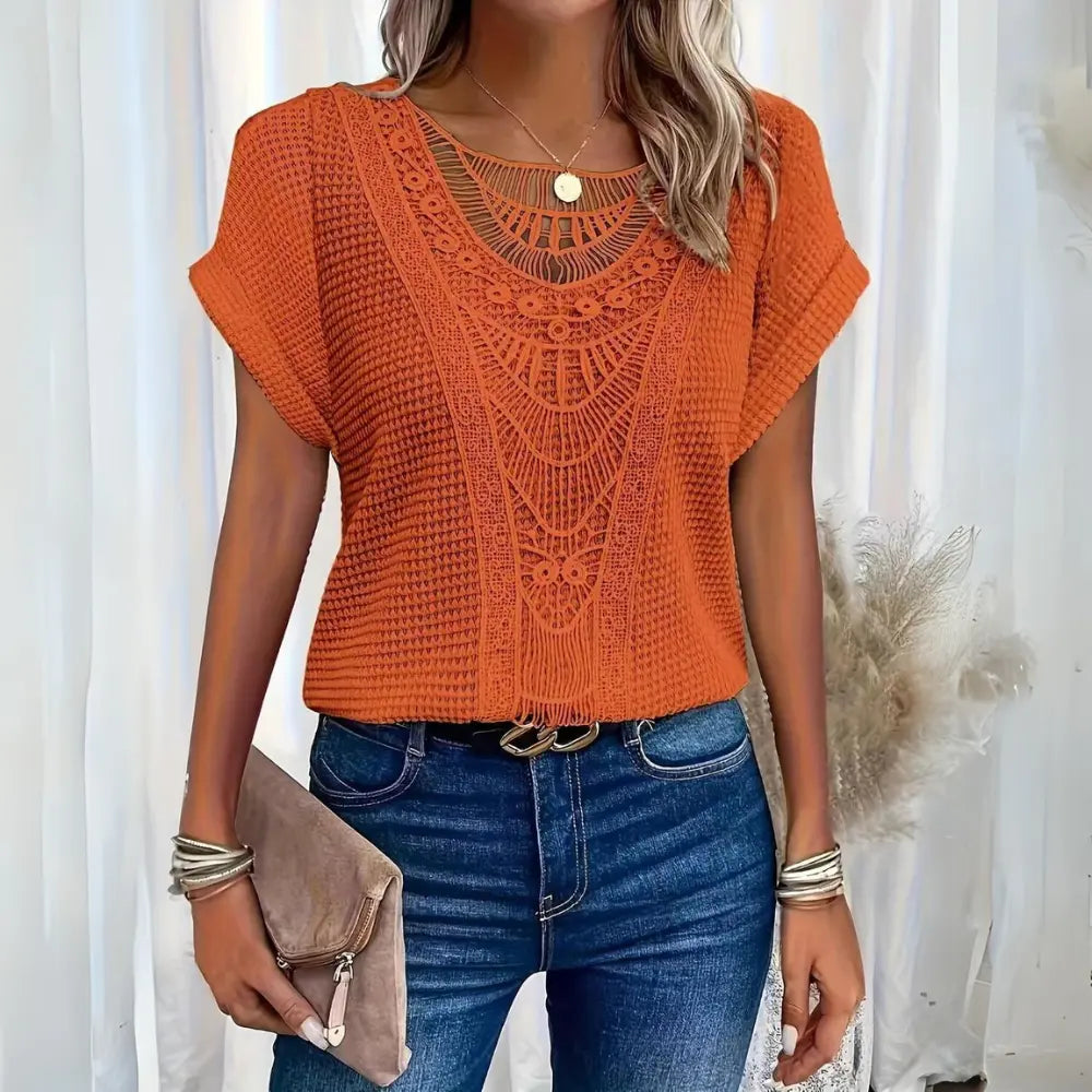 Boho Lace Knit Top - TARHUS