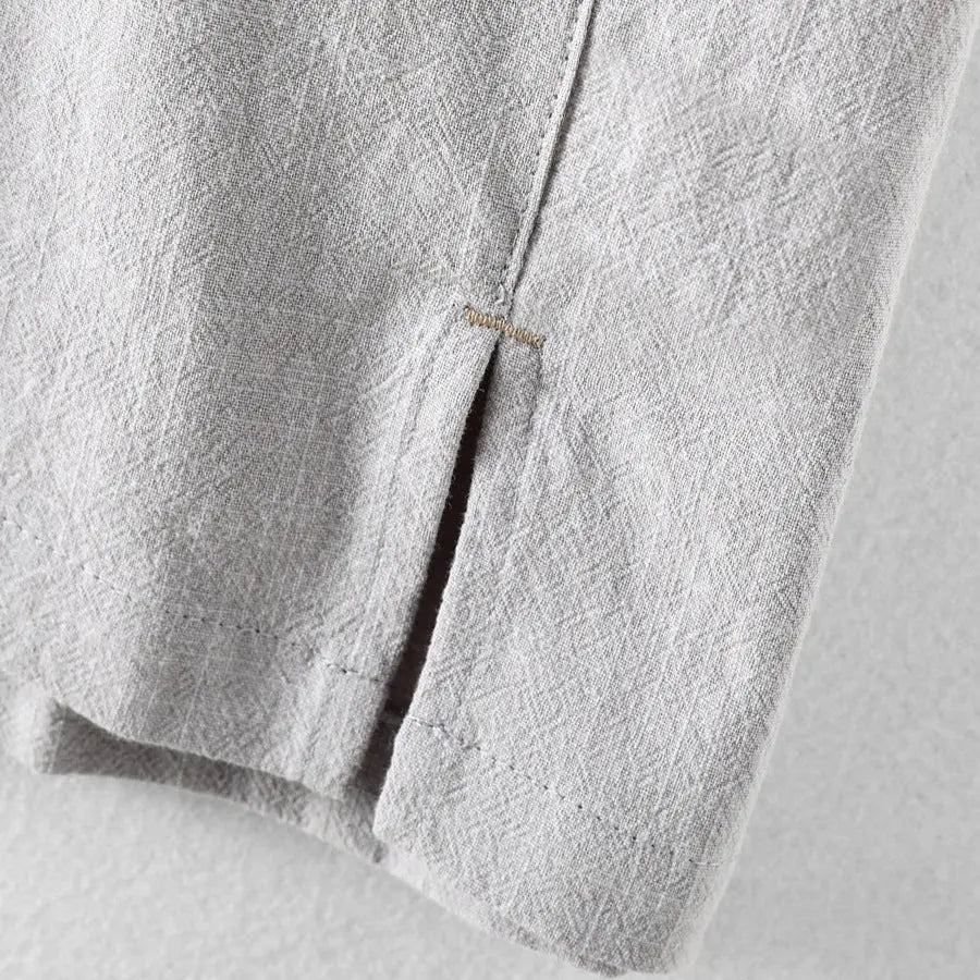 Riku Men’s Cotton-Linen Polo Shirt – Short Sleeve Casual Collar Top TARHUS Shirt